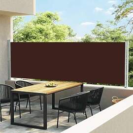 Emmtore Seitenmarkise Ausziehbar Braun,140 x 600 cm