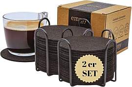 Emmy Home Filz Untersetzer 2x18er Set Schwarz mit