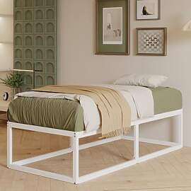 EMODA 46 cm Hohes Metallbett 75x190 cm, Stabiles