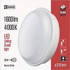EMOS LED-Wandleuchte und Deckenleuchte 20 W rund,