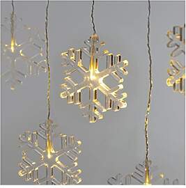EMOS Mini Lichtervorhang mit 8 Schneeflocken,