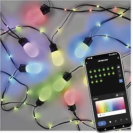 EMOS - Smart Partylichterkette, 15 Stk RGB-Birnen