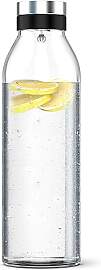 Emsa Flow Bottle Karaffe 1,3 l, Glas/Edelstahl,