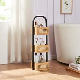 [en.casa] Badezimmerregal Tervola Bambus Regal