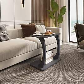 [en.casa] Beistelltisch Stattela Sofatisch C-Form