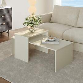 [en.casa] Beistelltische für Wohnzimmer 2er Set