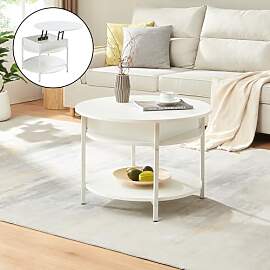 [en.casa] Couchtisch mit Hebeplatte rund Kandas