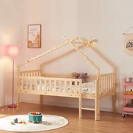 [en.casa] Kinderbett Sotkamo Hausbett 90 x 200 cm