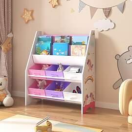 [en.casa] Kinderregal Ponteceso Bücherregal mit 2 