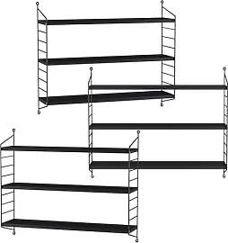 [en.casa] Modulares Wandregal Strängnäs 3er Set