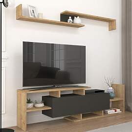 [en.casa] TV Schrank Liksefte mit Wandregal