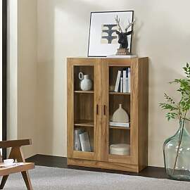 [en.casa] Vitrinenschrank Sorø Bücherregal mit 2 