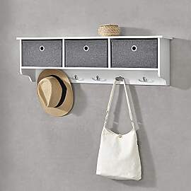 [en.casa] Wandgarderobe Horsens 100x20x30cm mit 3