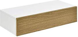 [en.casa] Wandregal mit Schublade Weiß/Holz
