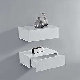 [en.casa] Wandregal Oslo mit Schublade 2er Set