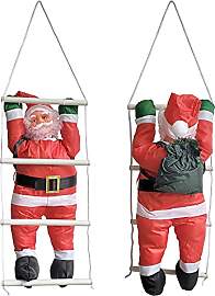 [en.casa] Weihnachtsmann auf Leiter 85cm
