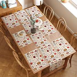 Encasa XO Boho-Jacquard-Set mit 6 Tischsets und 1