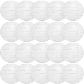 Encham 20 Stück Papierlaternen Weiß 15CM Groß