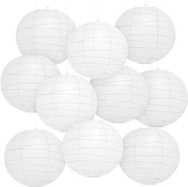 Encham Papierlaternen Weiß 20CM Groß 10 Stück