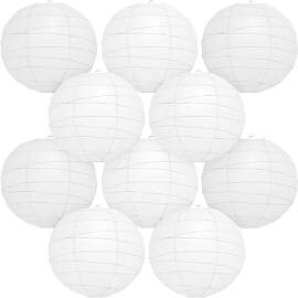 Encham Papierlaternen Weiß 25CM Groß 10 Stück