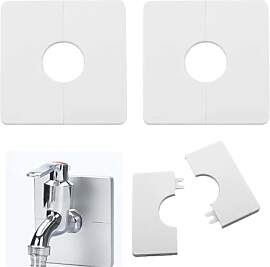 EnixwH 2 Stück Rohrabdeckung, PVC Quadrat Rosette 
