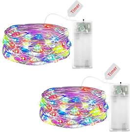 ENLACE 2 Stück LED Lichterkette Batterie mit