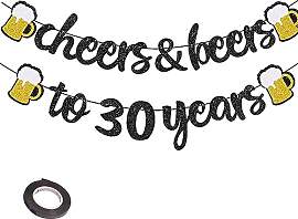 ENLACE 30. Geburtstag Deko Schwarz Gold Banner -