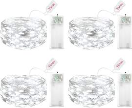 ENLACE 4 Stück LED Lichterkette Batterie mit