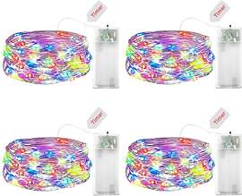 ENLACE 4 Stück LED Lichterkette Batterie mit