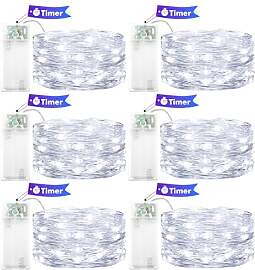 ENLACE 6 Stück LED Lichterkette Batterie mit