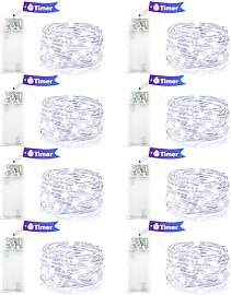 ENLACE 8 Stück LED Lichterkette mit Timer, 2M 20