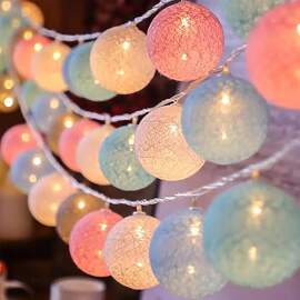 ENLACE Baumwollkugeln Lichterkette, 1,5M 10 LED