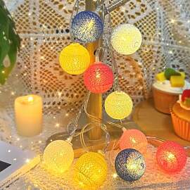 ENLACE Baumwollkugeln Lichterkette