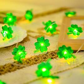ENLACE Kleeblatt Lichterkette Grün, 1M 10 LED