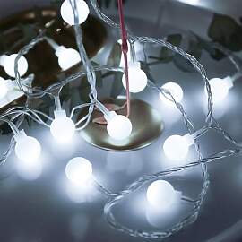 ENLACE LED Kugel Lichterkette, 3M 20 LED Weiße