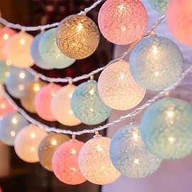 ENLACE LED Lichterkette Baumwollkugeln, 1,5M 10