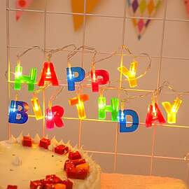 ENLACE LED Lichterkette Happy Birthday,