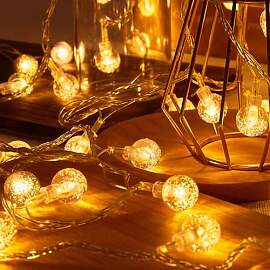 ENLACE LED Lichterkette Kugel, 3M 20 LED Kristall