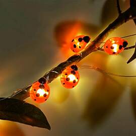 ENLACE LED Marienkäfer Lichterkette, 1M 10 LED