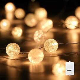 ENLACE Lichterkette Kristall Kugeln, 2M 20 LED