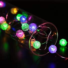 ENLACE Lichterkette Kristall Kugeln, 3M 30 LED