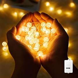 ENLACE Lichterkette Kristall Kugeln, 3M 30 LED