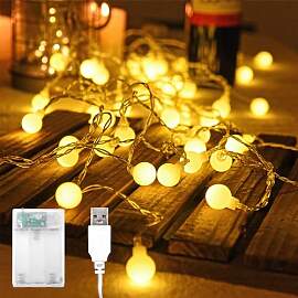 ENLACE Lichterkette Kugeln, 3M 20 LED Warmweiß