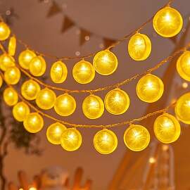 ENLACE Lichterkette Zitronen, 1,5 M 10 LED Gelb