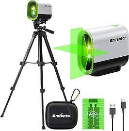 Enventor Laser Wasserwaage mit Stativ, Grüner