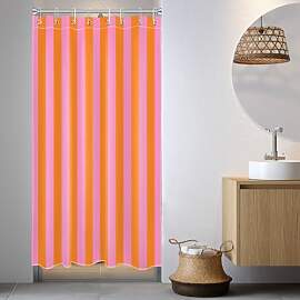 EOBTAIN Rosa und Orange Kleine Stall-Duschvorhang