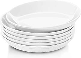 EOGRFW 6er Set Weiß Porzellan Teller, 7 Zoll