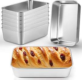 EOGRFW 8 Stück Brotbackform Edelstahl, Rechteckig 