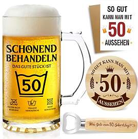 Epaing 50 Geburtstag Mann Biergläser Set, 0,5