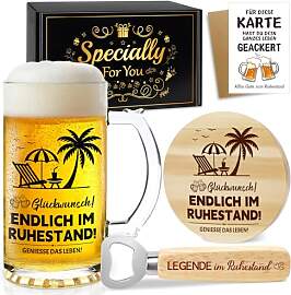 Epaing Ruhestand Geschenk Biergläser Set, 0,5